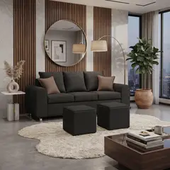 RUZAM MOBEL - SOFA LEGEND 3 CUERPOS + 2 POUF