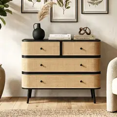 MSA MUEBLES SANTA ANA - Comoda Cajonera Ratán 5 Cajones 1 Mt.