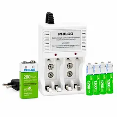PHILCO - Pack Batería 9V Recargable + Cargador Philips