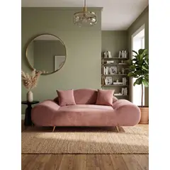 MUEBLES NEW - SOFA CURVO LAGUNA EN FELPA