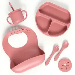 INFANTI - Set Alimentación De Silicona Rojo