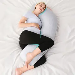 MIMORU - Cojin Maternal De Lactancia Embarazada Almohada 107x55 Cm Funda Extra Suave Para Dormir Antim
