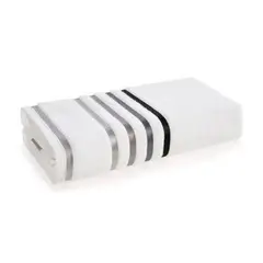 EL CONTAINER - Sábana de Baño Karsten Lumina Blanco Gris 86x150 cm Algodón 500g Alta Absorción