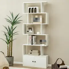 YOMYM - Taquilla De Almacenamiento Estantería De Almacenamiento Estante Para Libros 70×23×183CM Blanco