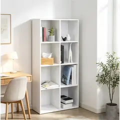YOMYM - Taquilla De Almacenamiento Estantería De Almacenamiento Estante Para Libros 60×30×121CM Blanco