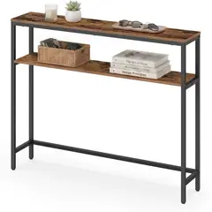 YOMYM - Estantería de almacenamiento Estante de dos niveles marrón 120×20×80CM