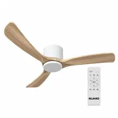 SUMO - Ventilador de techo VT50 Blanco 52" 3 Aspas de madera natural