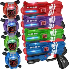LASER - Set Láser Tag IVOXEX 4 Pistolas LED 130FT Alcance