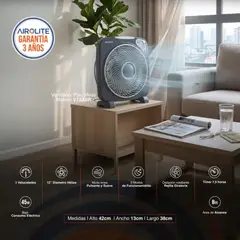 AIROLITE - Ventilador Piso o Mesa V12A5R Control Remoto 360° 3 Velocidades 45 Watts