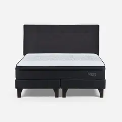 ROSEN - Cama Europea Tempo 2 Plazas x 2.00mt Base Dividida + Respaldo