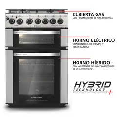 SINDELEN - Cocina 5 Quemadores Doble Horno Híbrido De 116 Lt Con Grill Gas Licuado Ch-770Dhin