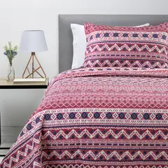 ZAHR - Cubrecama Estampado Rosa