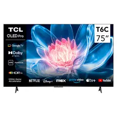 TCL - Smart TV 75" QLED 4K T6C Google TV