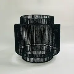DISEÑO 3 - Lámpara Colgar 3P Yute Negra