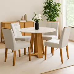 BASEMENT HOME - Juego De Comedor 4 Sillas Montreal Vidrio 1.0 Beige