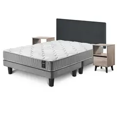 CANNON - Cama Europea I Rest 2 Plazas + Respaldo + Velador