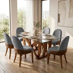 LIVING FACTORY - Juego De Comedor Barcelona 6 Sillas