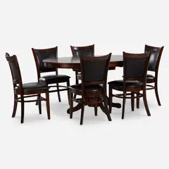 CIC - Juego De Comedor 6 Sillas Extensible New Calabria Chocolate