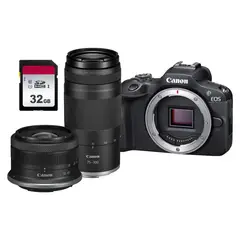 CANON - Cámara Digital Kit R100 2 Lentes SD 32GB