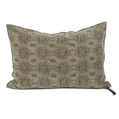 MAISON DE VACANCES - Cojín Con Relleno Plumas Stone Washed Jacquard Kilim Khaki 40X60 Cm