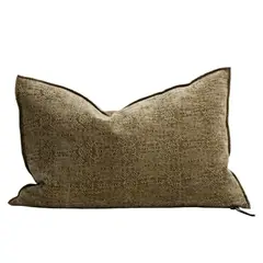 MAISON DE VACANCES - Cojín Con Relleno Plumas Stone Washed Jacquard Kilim Bronze 40X60 Cm