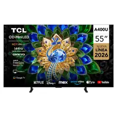 TCL - Smart TV 55" QD-Mini LED 4K A400 Google TV