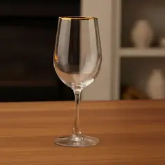 ROBERTA ALLEN - Set 4 Copas de Vino Vidrio Borde Dorado 315 ml