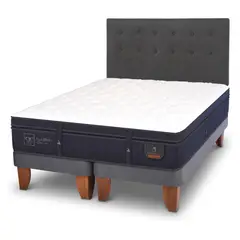 CIC - Cama Europea Super Premium 2 Plazas x 2.00mt Base Dividida + Respaldo
