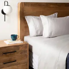 BASEMENT HOME - Juego De Sábanas Liso 100% Algodón 300 Hilos