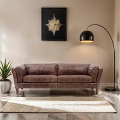 BASEMENT HOME - Sofá 3 Cuerpos Cuero Borg