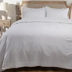 ROBERTA ALLEN - Funda De Plumón Blanca Bordada 100% Algodón