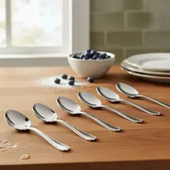 ROBERTA ALLEN - Cucharas de Café Pearl Acero Inoxidable 6 Unidades