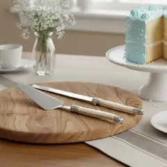 ROBERTA ALLEN - Set Cuchillo y Espátula para Torta Francia Crema