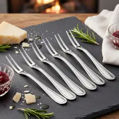 ROBERTA ALLEN - Cuchillería 6 Piezas Tenedores Aperitivo Pearl Acero Inoxidable