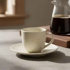 BASEMENT HOME - Taza Café 120 Ml Con Plato Cerámica Gres