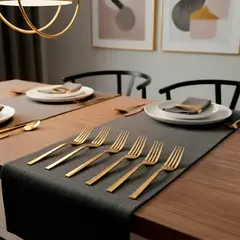 BASEMENT HOME - Set de 6 Tenedores Postre Dorado