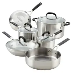 KITCHENAID - Batería De Cocina 10 Piezas Acero Inoxidable