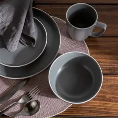 BASEMENT HOME - Juego De Vajilla 24 Piezas Cerámica Arena