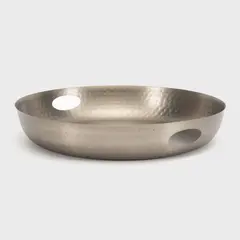 BASEMENT HOME - Bandeja Decorativa Redonda Acero Inoxidable Plata