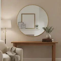 BASEMENT HOME - Espejo Negro Redondo De Pared 80 cm Decorativo