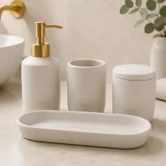ROBERTA ALLEN - Set Accesorios de Baño Mármol 4 Piezas