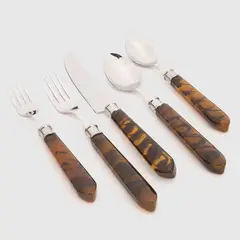 CASA CANTABRIA - Juego De Cuchillería 5 Piezas Carey