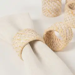 CASA CANTABRIA - Set 4 Anillo Para Servilleta Diseño Ratán