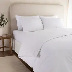 CASA CANTABRIA - Funda De Plumón 100% Algodón Plumeti Blanco