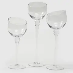 BASEMENT HOME - Set 3 Candelabros Redondos Vidrio 20 cm