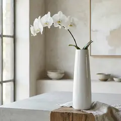 CASA CANTABRIA - Florero Cerámica Blanco Adorno Decorativo