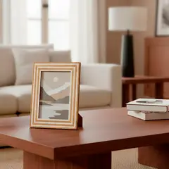 CASA CANTABRIA - Marco De Foto Madera Lineas Blancas 15X20Cm