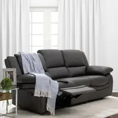 BASEMENT HOME - Sofá Reclinable Lucas 3 Cuerpos Cuero