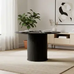 BASEMENT HOME - Mesa De Comedor Nola Redonda Roble 120 cm