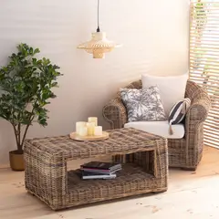 ROBERTA ALLEN - Mesa de Centro Rattan Marseille Beige